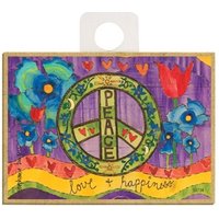 Peace Love & Happiness Bunter Regenbogen Peace-Zeichen Holz Magnet Kühlschrank Locker Jede Metalloberfläche Made in Usa 2, 5 "x 3, 5" Kostenloser von signsandstuffaz