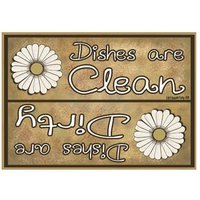 Sauberer Schmutziger | Daisy's Spülmaschinen-Magnet, Sauberer Zeichen-Indikator Für Spülmaschinen-Holz-Magnet Hergestellt in Den Usa 2, 5 "x3, 5" von signsandstuffaz