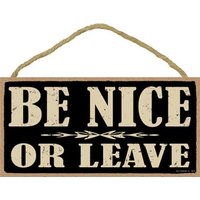 Seien Sie Nett, Oder Lassen Niedliches Lustiges Hängendes Holzschild Made in Usa 10 "x 5" Geschenk-Familien-Freunde Schneller Kostenloser Versand Seien Sie Nett, Oder Lassen Niedliches Lustiges Hängendes Holzschild Made in Usa 10 "x 5" Geschenk-Familien-Freunde Schneller Kostenloser Versand von signsandstuffaz