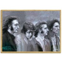 The Beatles Black & White John Lennon Ringo Paul George Holz Magnet Kühlschrank Schließfach Jede Metalloberfläche Made in Usa 2, 5 "x 3, 5" von signsandstuffaz