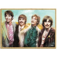 The Beatles Color Portrait John Lennon Ringo Paul George Holz Magnet Kühlschrank Schließfach Jede Metalloberfläche Made in Usa 2, 5 "x 3, 5" von signsandstuffaz