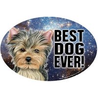 Yorkie Bester Hund Aller Zeiten Niedlicher Ovaler Hundemagnet-Auto-Kühlschrank Jede Metalloberfläche Wasserdicht Uv-Beständig Hergestellt in Den von signsandstuffaz