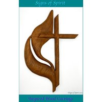 Kreuz Der Vereinigten Methodeskirche -Umc Und Flame ™ Holzschnitzerei - Wandkreuz Altarkreuz Kreuzsammlung von signsofspirit