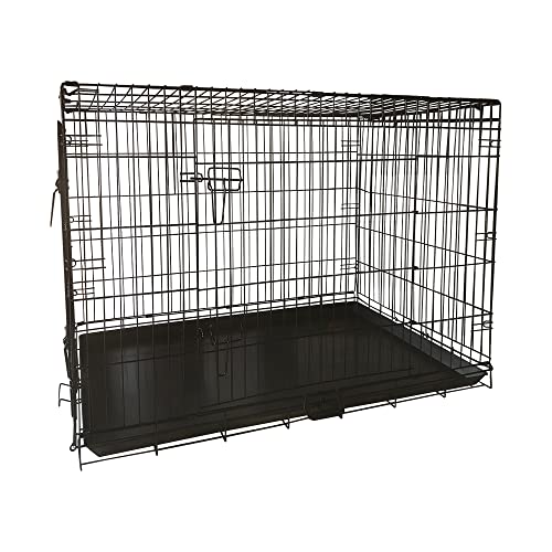 Hundekäfig 107 x 68 x 74 cm faltbar mit 2 Türen Transportkäfig Auto Hundebox mit Bodenschale Transportbox Drahtkäfig Hundetransportkäfig Größe (XL-42 Zoll) von Signzworld