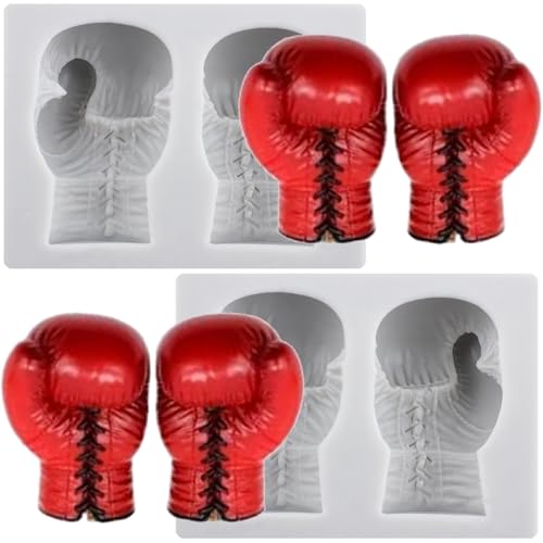 Sijiangmold Boxsport Silikonformen Boxhandschuh Fondantform Für Kuchendekoration Schokolade Cupcake Topper Süßigkeiten Polymer Ton Blütenpaste 2er Set von sijiangmold
