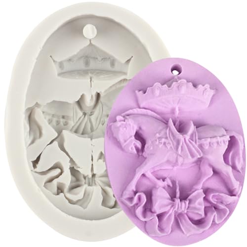 Sijiangmold Karussellpferd Silikonform Merry Go Round Fondant Formen für Kuchendekoration Schokolade Cupcake Topper Süßigkeiten Polymer Clay Gummipaste von sijiangmold