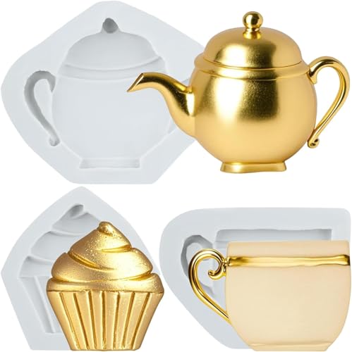 Sijiangmold Teekannen Silikonformen Teetassen Fondantform Cupcake Formen Für Teeparty Kuchendekoration Schokolade Cupcake Topper Süßigkeiten Polymer Ton Blütenpaste 3er Set Sijiangmold Teekannen Silikonformen Teetassen Fondantform Cupcake Formen Für Teeparty Kuchendekoration Schokolade Cupcake Topper Süßigkeiten Polymer Ton Blütenpaste 3er Set von sijiangmold