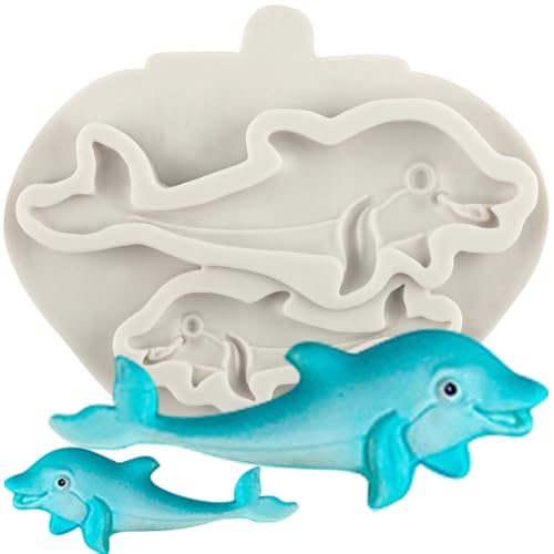 sijiangmold Delphin Silikonform unter dem Meeresthema Fondantformen für Kuchendekoration Schokolade Cupcake Topper Candy Polymer Clay Gum Paste von sijiangmold