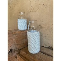 Vasen Im Set, Tischdeko, Umhäkelte Vase, Tischvase Vasen Im Set, Tischdeko, Umhäkelte Vase, Tischvase von sijstersNordicStrick