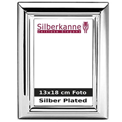 SILBERKANNE Bilderrahmen Mailand für 13x18 cm Fotos Premium Silber Plated edel versilbert in Top Verarbeitung von SILBERKANNE