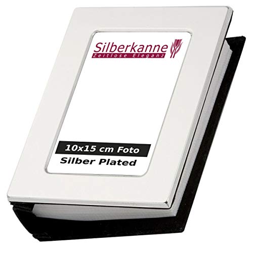 SILBERKANNE Fotoalbum rechteckig glatt poliert 10x15 cm Premium Silber Plated edel versilbert in Top Verarbeitung von SILBERKANNE