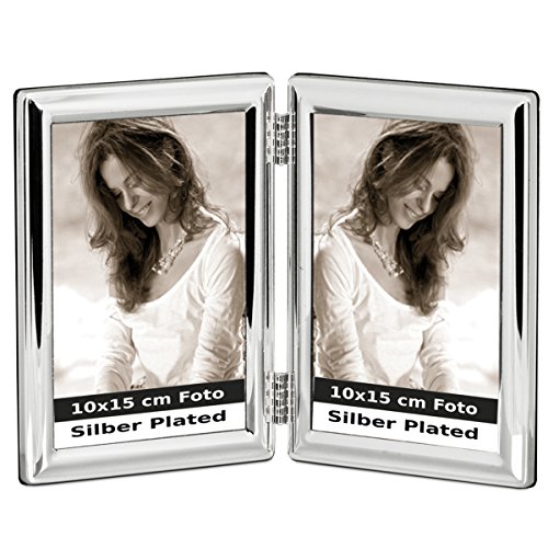 SILBERKANNE Fotorahmen Bilderrahmen 2x10x15 cm Foto Premium Silber Plated edel versilbert in Top Verarbeitung von SILBERKANNE