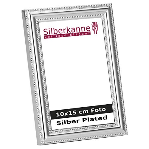 silberkanne Bilderrahmen Perl Dekor 10x15 cm Foto Premium Silber Plated edel versilbert in Top Verarbeitung von silberkanne