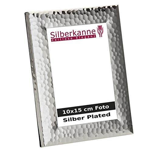 silberkanne Bilderrahmen Hammer Optik 10x15 cm Foto Premium Silber Plated edel versilbert in Top Verarbeitung von silberkanne