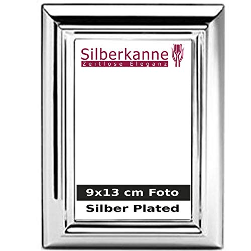 SILBERKANNE Bilderrahmen Mailand für 9x13 cm Fotos Premium Silber Plated edel versilbert in Top Verarbeitung von SILBERKANNE