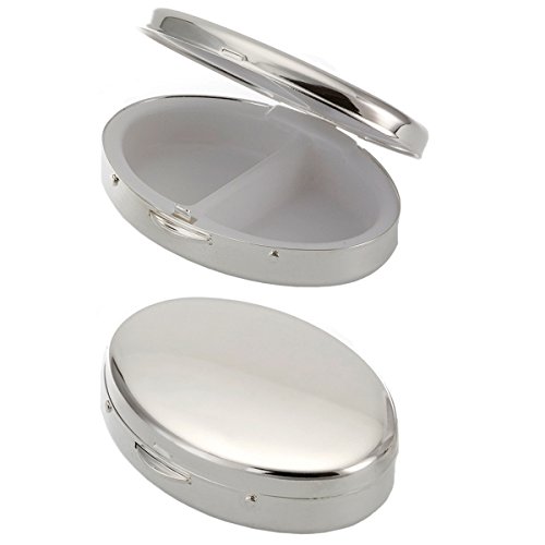 SILBERKANNE Pillendose oval 2 Fächer 6,5x4,5x1cm Premium Silber Plated edel versilbert in Top Verarbeitung von SILBERKANNE
