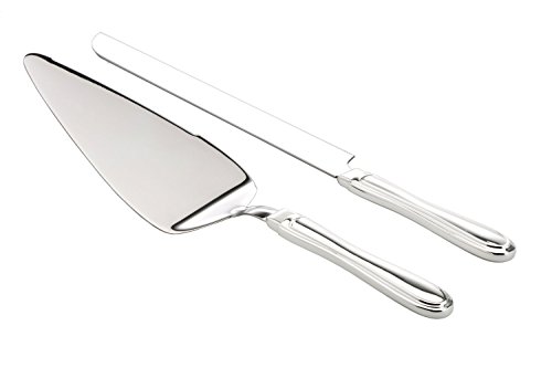 silberkanne Tortenmesser und Tortenheber mit Fadenmuster L 28 cm / 31 cm versilbert von silberkanne
