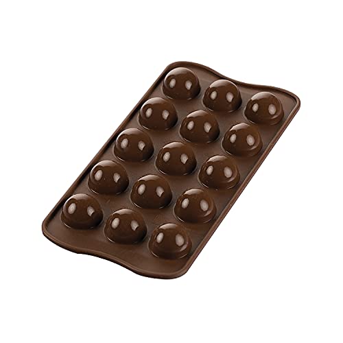 silikomart | SCG50 Silikonform für TARTUFINO Pralinen, antihaftbeschichtet, 15 Tartufini, Packung mit 1 Form für Süßigkeiten, Easy Choc 3D, Ø 25 h 22 mm, Made in Italy von silikomart