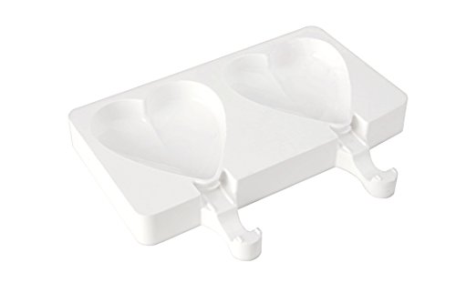 silikomart | GEL03 Silikon Eiscremeform HEART-IC, Antihaft, 2 Eiscreme-Herzen, Packung mit 1 Form + 50 Holzstäbchen, Easy Ice Cream, 91 x 85 h 23 mm, Volumen 192 ml, Made in Italy silikomart | GEL03 Silikon Eiscremeform HEART-IC, Antihaft, 2 Eiscreme-Herzen, Packung mit 1 Form + 50 Holzstäbchen, Easy Ice Cream, 91 x 85 h 23 mm, Volumen 192 ml, Made in Italy von silikomart
