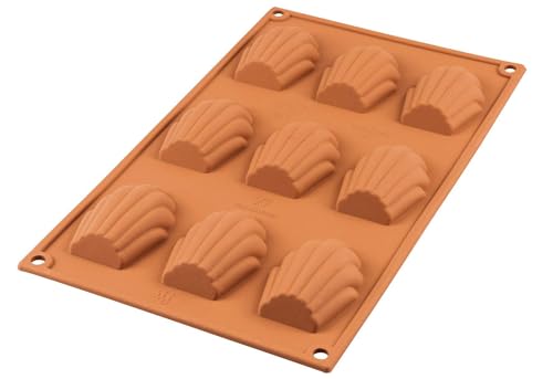 Silikomart 193115 Professional Backform Madeleine, 9er-Form SF032-Madeleine, Silicone, Terracotta von silikomart