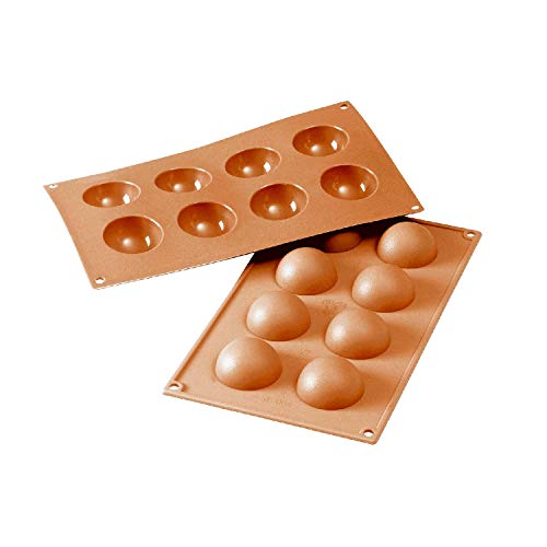 silikomart | SF004 Silikonform für Monoportionen SEMISFERA, antihaftbeschichtet, 8 Kavitäten, Packung mit 1 Kuchenform, Ø 50 h 25 mm, Made in Italy von silikomart