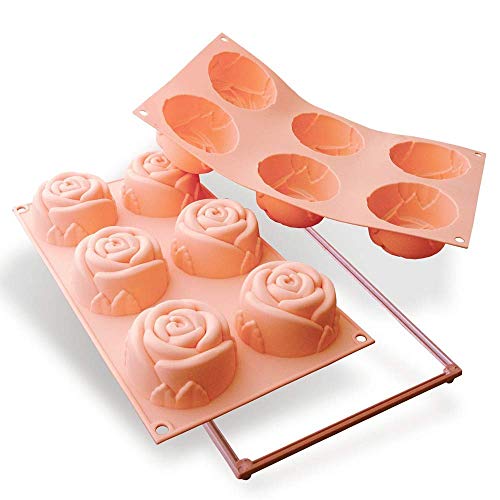 silikomart | SF077 Silikonform für ROSE Monoportions, antihaftbeschichtet, 6 Kavitäten, 1er Pack Kuchenform, Ø 76 h 40 mm, Made in Italy von silikomart