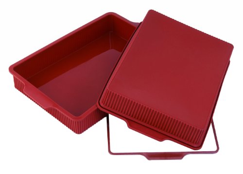 Silikomart 20.332.00.0060 SFT 332 LASAGNERA - SILICONE MOULD 330X220 H 55 MM, Rot von silikomart