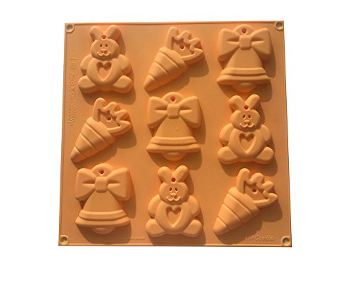 silikomart | HSH03B Silikon Keksform MY EASTER COOKIES, Antihaft, 9 Kekse, 1er Pack Kuchenform, Easy Ice Cream, 84 x 85,5 mm, h 14 mm, Volumen 378 ml, Made in Italy silikomart | HSH03B Silikon Keksform MY EASTER COOKIES, Antihaft, 9 Kekse, 1er Pack Kuchenform, Easy Ice Cream, 84 x 85,5 mm, h 14 mm, Volumen 378 ml, Made in Italy von silikomart