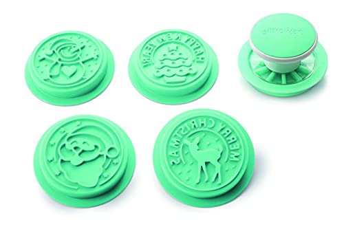 Silikomart 25.441.39.0069 XMAS STAMP - SET 4 SILICONE MOULD ø73 MM von silikomart