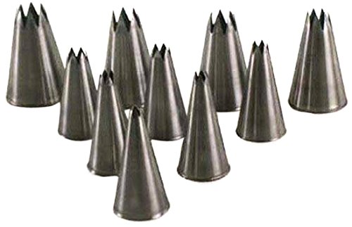 Silikomart | 10er-Set Edelstahl-Mundstücke zur Dekoration, Sternspitze, Größen von Ø 4 bis Ø 15 mm von silikomart