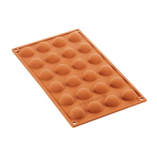 silikomart | SF006 Silikonform für Monoportionen SEMISFERA, antihaftbeschichtet, 24 Kavitäten, Packung mit 1 Kuchenform, ø 30 h 15 mm, Made in Italy von silikomart