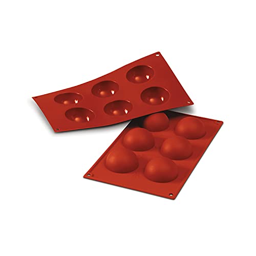 silikomart | SF003 Silikonform für Monoportionen SEMISFERA, Antihaftbeschichtung, 6 Hohlräume, 1er Pack Backform, Ø 60 h 30 mm, Made in Italy, Orange silikomart | SF003 Silikonform für Monoportionen SEMISFERA, Antihaftbeschichtung, 6 Hohlräume, 1er Pack Backform, Ø 60 h 30 mm, Made in Italy, Orange von silikomart