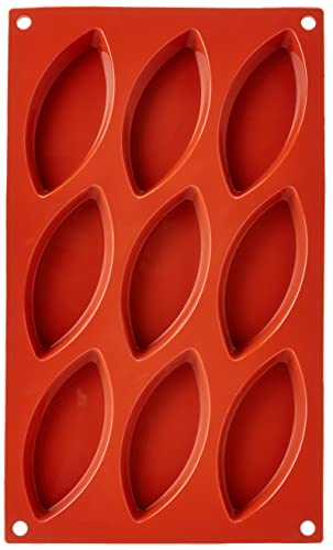 silikomart | SF039 Silikonform für BARCHETTA Monoportionen, antihaftbeschichtet, 9 Monoportionen, Packung mit 1 Kuchenform, 100 x 44 mm, h 15 mm, Made in Italy von silikomart
