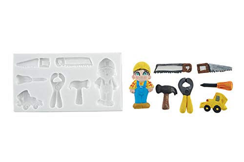 Silikomart | Silikonform für Zuckermasse WORKER MAN, Form für Tortendekorationen, Thema Prinz, Maße 156 x 76 x 24 mm von silikomart