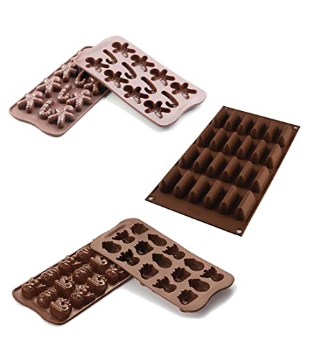 Silikomart - SET CHOCO WINTER, MR GINGER, CHOCO GIANDUIA - SILIKONFORMEN EASY CHOC von silikomart