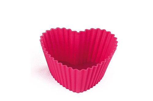 Silikomart Wonder Cakes Collection Runde Cupcake-Einlagen aus Silikon Herz rot von silikomart