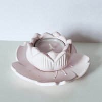 Kirschblüten - & Lotus-Teelichthalter Set Handgefertigtes 3Er-Set Aus Jesin Achtsamkeits - Deko-Set Mit Teelicht von silvianas