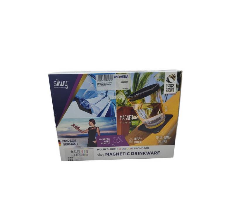 silwy MAGNETIC SYSTEM Gläser-Set Silwy Magnet-Trinkbecher 6er-Set + Deckel 250 ml multicolour von silwy MAGNETIC SYSTEM