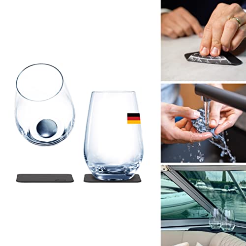 silwy® Magnetgläser, feine Kristallgläser mit perfekt integrierten Magneten und metallischen Nano-Gel-Untersetzern (Longdrink // 0,4 Liter) von silwy einfach anziehend.
