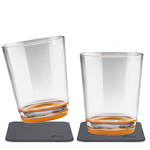 silwy® rutschfeste, bruchsichere Magnet-Trinkbecher (2er Set) in der Farbe Hub Orange inkl. zwei Metall-Nano-Gel-Pads für standsicheres Platzieren - perfekt für Camping und Boating von silwy einfach anziehend.