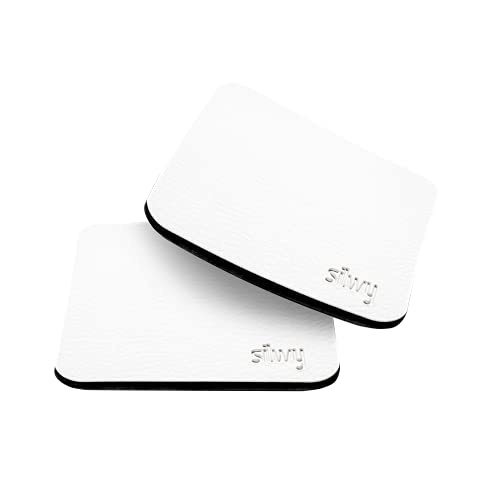 silwy® Metall-Nano-Gel-Pads White in Leder-Optik für standsichere und rutschfeste Magnet-Gläser – abwaschbar, wiederverwendbar und rückstandslos ablösbar (2er Set) von silwy einfach anziehend.