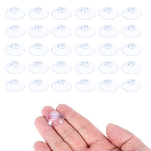 simarro 30 Stück Mini Saugnapf ohne Haken, PVC Transparent Saugnäpfe Kleinen Runde Saugnäpfe Plastiksaugnapf für Außenbereich Küche Bad Fenster Spiegel(20mm) von simarro