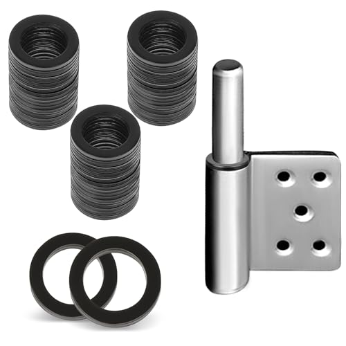 simarro Fitschenringe Zimmertüren, Fitschenringe Kunststoff Zimmertüren Unterlegscheiben Türscharnier Fitschenringe Unterlegscheiben Tür Türscharnier Unterlegscheibe 1.5x1x0.12cm(60 Stück Schwarz) von simarro