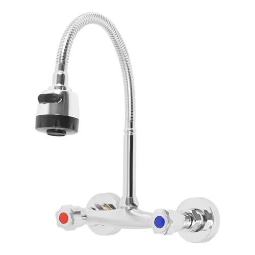 Zweigriffarmatur Wandmontage Verchromter Messingkörper Wasserhahn Fürs Waschbecken Und Küchen Bad Armatur Badarmatur Wassersäulenmodus Duschmodus Mit Brause 360° Schwenkbar Mischbatterie von simimasen