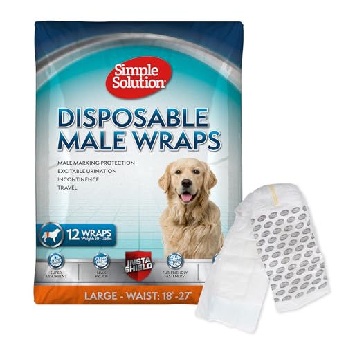 simple solution 11539-12p Einweg Windel für Rüden large mit Feuchtigkeitsanzeiger 12er Pack von Simple Solution