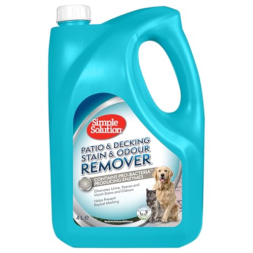 Simple Solution Patio & Decking Pet Stain and Odour Remover | Enzymatischer Reiniger mit Pro-Bakterien Reinigungskraft - 4 Liter von Simple Solution