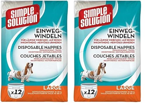 Simple Solution Hunde Windeln L (Packung mit 2) von Simple Solution