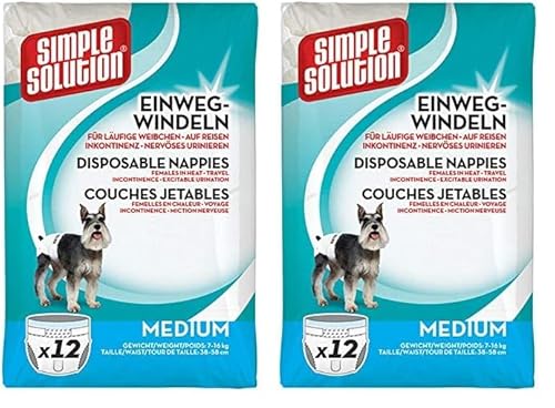 Simple Solution Hunde Windeln M (Packung mit 2) von Simple Solution