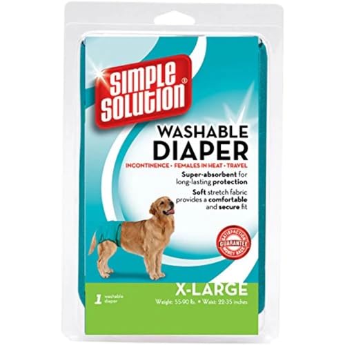 Simple Solution waschbare, wiederverwendbare Hundewindeln | saugfähig mit auslaufsicherem Sitz | Reizharn oder Inkontinenz | 1 x große Windel von simple solution