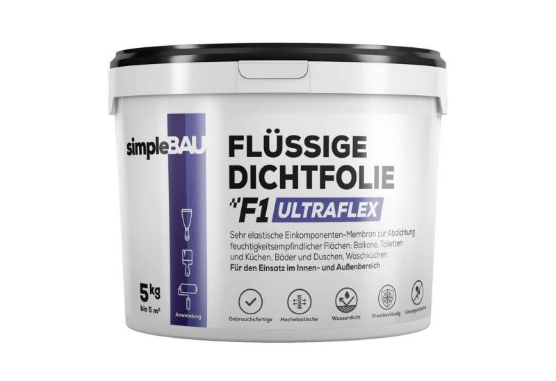 simpleBAU Dichtstoff Flüssigfolie Dichtfolie Ultraflex 5 kg – Wasserdicht & Frostsicher von simpleBAU